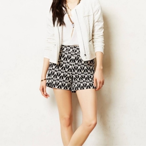 Cartonnier Pants - Cartonnier Anthropologie Lithograph High Rise Deco Print Shorts